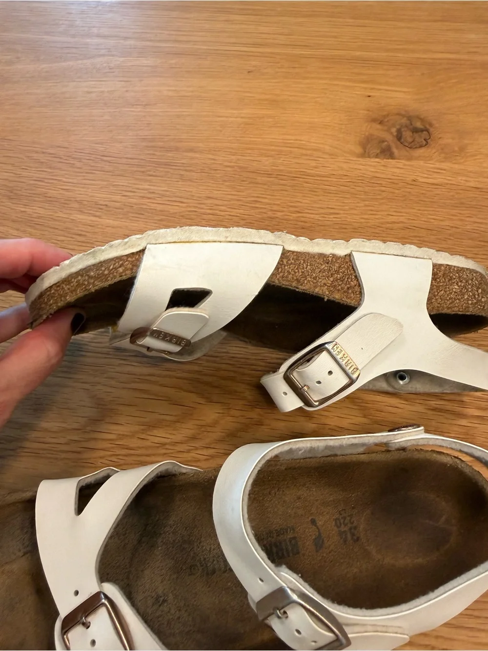 Birkenstock Kids Rio Birko-Flor White Ankle Strap Sandals Size EU 34 US 3-3.5